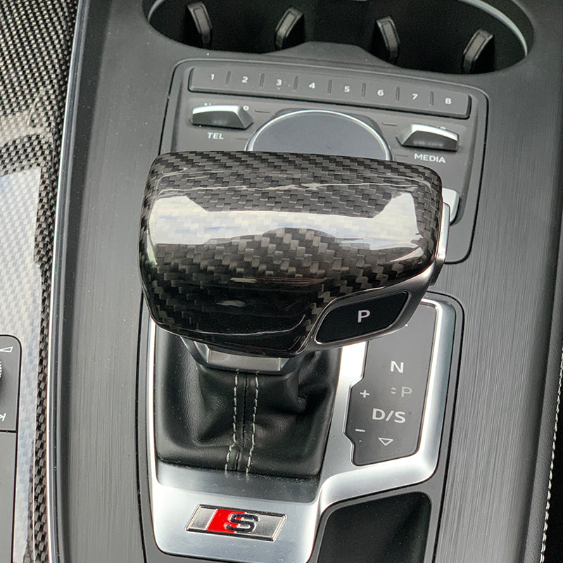 Audi Carbon Fibre Gear Shifter Cover for A4/A5 B9 - for UK Cars